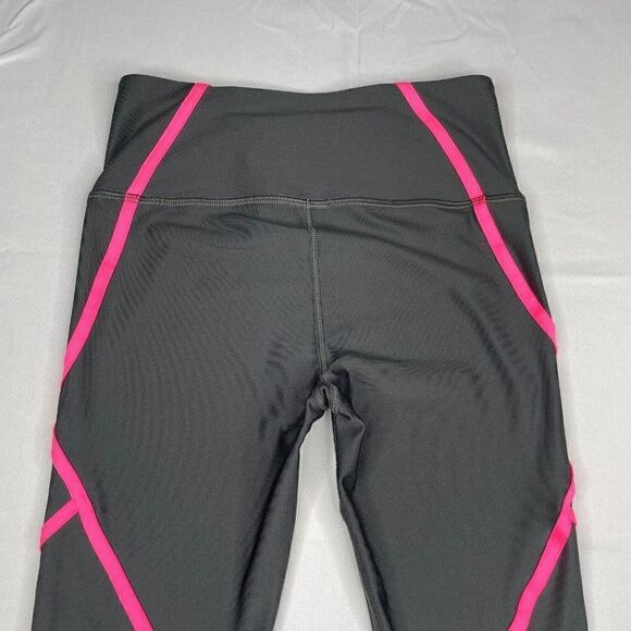 Under Armour Fitted Compression Cropped Legging Gray Pink - Picture 8 of 9
